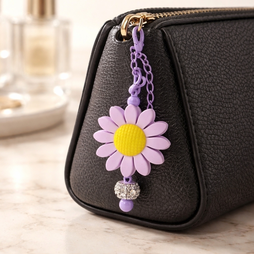 Lavender Daisy Charm For Tumbler Straw And Handle. Tumbler Not Included - Picture 2 of 5